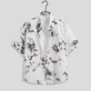 Camisa Floral Retro de Manga Corta Estilo Hawaiano Chaqueta Elegante Yuppie para Hombre Antigua Camisa de Manga Corta Estampada de Verano para Playa