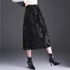 Moderna falda midi con estampado floral jacquard para mujer, nueva colección otoño 2026, de cintura alta, estiliza, elegante y juvenil