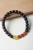 Madera de Palisandro Rosa de Hoja Pequeña India Material Viejo DIY Perla Roja del Sur 15mm Diseño Círculo Único Pulsera de Cuentas Budistas para Hombre y Mujer Venta al por Mayor
