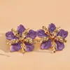 Pulsera Abierta de Flor Plegada con Goteo de Aceite Estilo Metal Europeo y Americano, Pulsera Elegante de Gama Alta Nicho, Accesorio de Mano Exagerado con Personalidad
