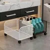 Cesta de Armazenamento para Banheiro com Rodas, Cesto de Roupa Suja Móvel, Prateleira Organizadora Suspensa para Debaixo da Pia