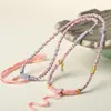 Corda de Colar Universal Dupla Cor Rosa e Cinza Tecida Feita à Mão Original, Cordão de Algodão Torcido à Mão para Mulheres, Atacado de Peça Única