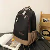Nueva mochila de color block estilo universitario transfronteriza, bolsa escolar de gran capacidad para estudiantes de secundaria y preparatoria, mochila ligera casual para viajes