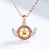 Collar de Anime Cardcaptor Sakura Alas de Ángel para Mujer Plata de Ley S925 Sakura Estilo Japonés y Coreano Varita Estrella Circonita