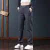 Pantalones Casuales Nuevos para Hombre Primavera y Otoño Sueltos Rectos Elásticos Pantalones de Vestir Simples Versátiles Anti-Arrugas