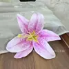 3 Cabezas de Flor de Lirio de Película, Flores Artificiales Altamente Realistas para Tocados de Boda, Fabricación de Coronas, Decoración de Arreglos Florales, Venta al por Mayor, Transfronterizo
