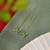 Joyería Yuebao Plata Esterlina S925 Chapada en Oro Jaspe Jade Hetian Esmalte Tendencia Nacional Nuevos Aretes Elegantes de Alambre para Oreja de Mariposa Chinoiserie