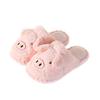 Pantufas de Algodão de Porquinho para Mulheres, Uso Doméstico, Pantufas Peludas de Chão para Casal, Pantufas de Algodão de Pelúcia para Casa de Outono e Inverno, Atacado de Outono e Inverno