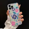 Precio especial al por mayor para funda de iPhone 17 Pro de cobertura total, colorida, floral, transparente, estilo coreano, para niñas