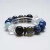 Pulsera de Cristal de Aguamarina Blanca Natural Corazón Rojo del Hombre para Mujeres, Versátil y Realza la Tez Clara, Pulsera de Aguamarina de Alta Calidad al por Mayor