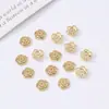 Bolsa de oro de 18K espaciador de toroide accesorios tapa de flor pétalo joyería DIY pulsera espaciador de toroide con cuentas accesorios de oro arena