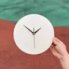 Reloj de Pared Decoración de Esfera en Blanco DIY Tablero Redondo de Madera Pintura Fluida Graffiti Infantil de Jardín de Infancia Reloj Hecho a Mano
