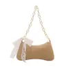 Moda de Primavera 2026 Tendencia Nuevo Diseño de Personalidad Tejido Versátil Simple Elegante Bolso de Hombro con Cadena Bolso Cruzado