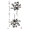 Adesivos de tatuagem de flor esboço preto e branco adesivos de tatuagem de flor adesivos de tatuagem à prova d'água impressão colorida adesivos de tatuagem pequenos para braço inteiro