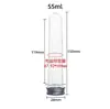 Tubo de ensayo de plástico para mascotas, frasco de embalaje, botella de polvo para máscara cosmética 45/50/55/60 ml, tapa de aluminio, botella para cable de datos