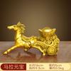 Adorno de Caballo de Bronce, Carruaje Tirado por Caballos, Caballo Tang, Caballo de Latón con Lingotes, Riqueza Instantánea, Regalo de Apertura de Tienda, Yue Sheng Ge
