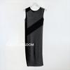 Vestido Feminino de Alta Qualidade Estilo Japonês e Coreano com Pregas Miyake, Comprimento Médio, Sem Mangas, Slim Fit, Emagrecedor, Vestido Deusa Urbana