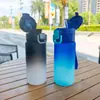Vaso de pajita esmerilado con degradado de alta calidad transfronterizo, a prueba de golpes y fugas, con asa para facilitar su transporte, perfecto para viajes al aire libre y estudiantes.