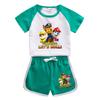 Ropa para niños, traje de manga corta, ropa de verano para niños, estilo occidental, nuevos pantalones cortos para niños y niñas, conjunto de dos piezas de moda casual al por mayor
