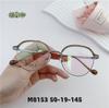 Armazón de anteojos dorado armazón de titanio de goma moda armazón redondo universal para hombres y mujeres con cara pequeña ultraligero caqui se puede equipar con miopía M8153