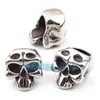Accesorios de joyería DIY acero inoxidable acero de titanio ojo vacío calavera apto para pulsera de cordón de cuero de 5 mm 6 mm