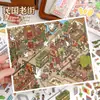 113.0 Art Blue Adesivos de Paisagismo Série Cena de Rua Retrô Adesivos de Cena Miniatura Tridimensional 3D Adesivos de Manual de Cena