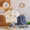 Conjunto de Verão Novo Cross26 para Meninos Manga Curta 1-7 Anos 3 Camisetas Tie-Dye Conjunto de Três Peças Moderno e Legal para Crianças Pequenas