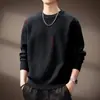 Suéter de Punto Grueso Suave de Cuello Redondo Estilo Lujo Ligero de Alta Gama para Hombre, Sudadera Casual Holgada de Estilo Perezoso Versátil de Moda para Otoño