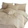 Juego de Ropa de Cama Jacquard de Algodón y Lino de Alta Gama de Cuatro Piezas, Funda de Edredón de Algodón y Lino Puro, Juego de Sábanas de Tres Piezas, Ropa de Cama Muy Hermosa