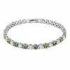 Pulseira de Casal Olho de Diabo Transfronteiriço com Zircônia Incrustada em Cobre Corrente de Garra de Cobre Olho Azul Simples Pulseira Tennis de Diamante de Fileira Única