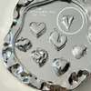 Colgante Plegado con Forma de Corazón Acrílico Simple Galvanizado Accesorios de Materiales para Colgar en Cadena de Teléfono Bolsos Decoración Hecho a Mano DIY