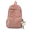 Nueva Mochila Escolar Estilo Coreano Simple Estampado de Lunares Mochila de Alto Valor Mochila Casual para Estudiantes de Secundaria y Preparatoria