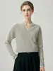 Suéter de Punto de Cachemira a Rayas y Bloques de Color con Cuello en V para Mujer, Otoño/Invierno, Elegante y con Estilo, Suéter Básico