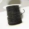 Cadena de cuentas de acero inoxidable con baño de oro de fabricación de Dongguan en horno de vacío Cadena de cadena de cuentas negras de oro real de 18 quilates