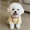 Ropa de otoño e invierno para mascotas, camiseta básica de terciopelo a rayas de cuatro patas, ropa cálida para el hogar para perros pequeños, indumentaria para perros