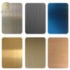 Placa decorativa de acero inoxidable azul zafiro tablero de trefilado garabateado gris espacial gris caballero oro champán bronce fondo de mueble