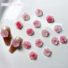 Rosa manicure material pacote jóias luminoso fishtail Camellia arco manicure jóias diy material artesanal