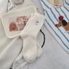 Calcetines de Terciopelo Australiano con Bordado de Lazo para Mujer Otoño e Invierno con Forro Polar Calcetines Gruesos Cálidos para Dormir Calcetines Lindos Suaves Cerosos de Piel para Mujer