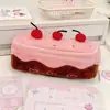 Linda y nueva cartuchera estilo coreano de pastel de cereza, gran capacidad, bolsa de almacenamiento de alto valor estético para niñas y estudiantes