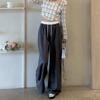 Pantalones de Pierna Ancha con Cordón y Diseño de Empalme de Cintura Alta en Bloques de Color con Efecto Drapeado