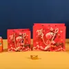 Bolsa de Presente Vermelha Chinesa Bolsa de Mão Vermelha Embalagem do Ano do Cavalo Bolsa Carteiro Universal de Feriado Bolsa de Papel Bolsa de Presente de Ano Novo