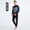 Traje de neopreno de una pieza para mujer de 3 mm con manga larga, traje de baño a prueba de invierno para exteriores resistente al frío, adelgazante y cálido para nadar, venta caliente transfronteriza