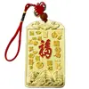 Colgante Tian Guan Ci Fu, artesanía de aleación pintada, placa colgante, decoración de Cien Bendiciones, adorno colgante para coche, regalo cultural y creativo estilo chino al por mayor