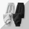 Moda Masculina y Femenina Simple Color Sólido Infantil Estudiantes Primavera y Otoño Pantalones Deportivos Casuales Finos para Niños Grandes con Puño
