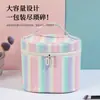Bolsa de Maquiagem Listrada Colorida de Alta Qualidade Transfronteiriça, Bolsa de Armazenamento Impermeável Grande Capacidade para Viagem, Necessaire Fofa para Cosméticos