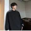 Camisa Masculina Gola Redonda Manga Longa Moda Primavera e Outono Marca Elegante Casual Camiseta Camisa Jaqueta