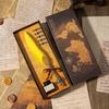 Caja de Regalo Mapa con Pan de Oro Vintage Estilo Europeo Pluma Fuente Pluma de Ave Pluma Fuente Academia de Magia La Mejor Opción para Regalar