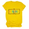Amazon eBay Estación Europea Moda Casual Cómoda Vibes de Segunda Mano para Mujer Camiseta de Cuello Redondo de Manga Corta