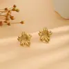 Pendientes de metal con diseño de mariposa y flor, estilo personalidad, Europa y Estados Unidos, para mujer, con sentido exagerado, textura plisada, joyería para orejas
