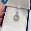 Pingente Natural de Prata S925 Banhado a Platina com Incrustação de Pedra de Uva, Estilo Leve de Luxo, Corrente Não Incluída